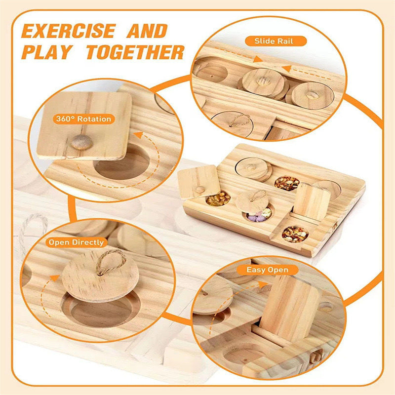 Engage Your Hamster with the Wooden Hamster Feeding Snack Dispenser