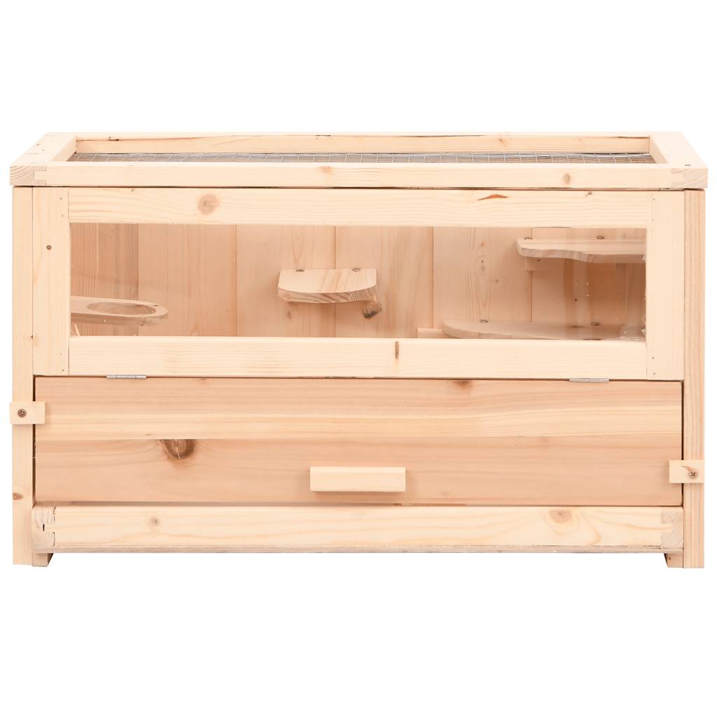 Hamster Cage 60x30x35 cm Solid Fir Wood