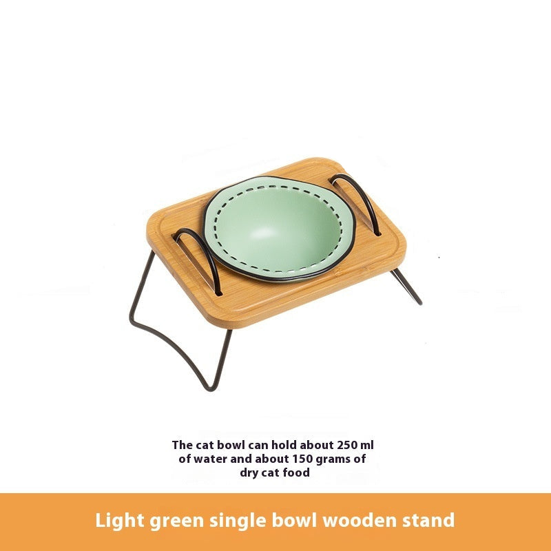 Pet Wooden Multi-functional Ceramic Rack