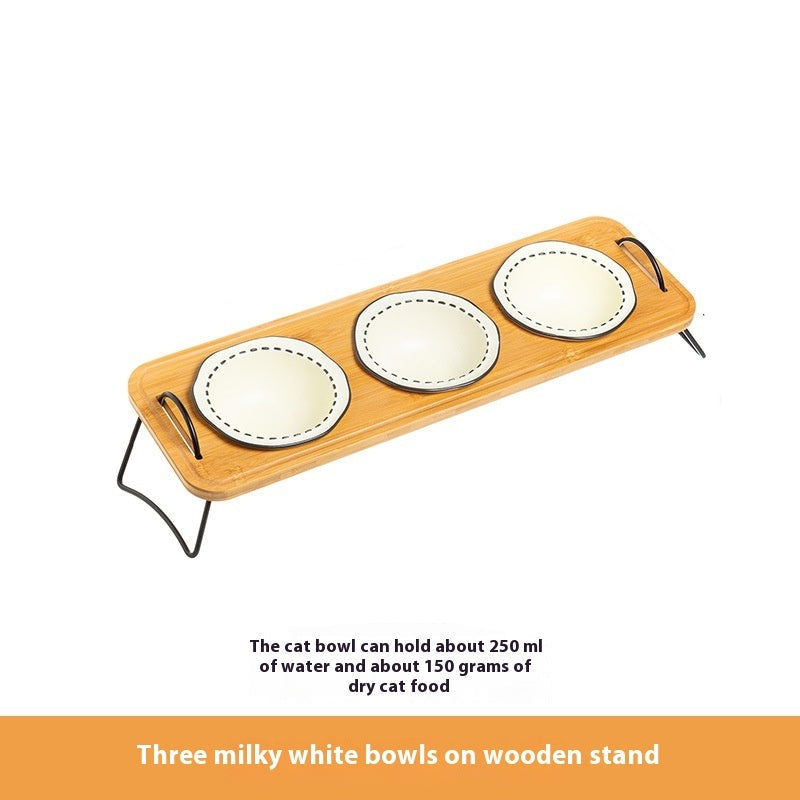Pet Wooden Multi-functional Ceramic Rack