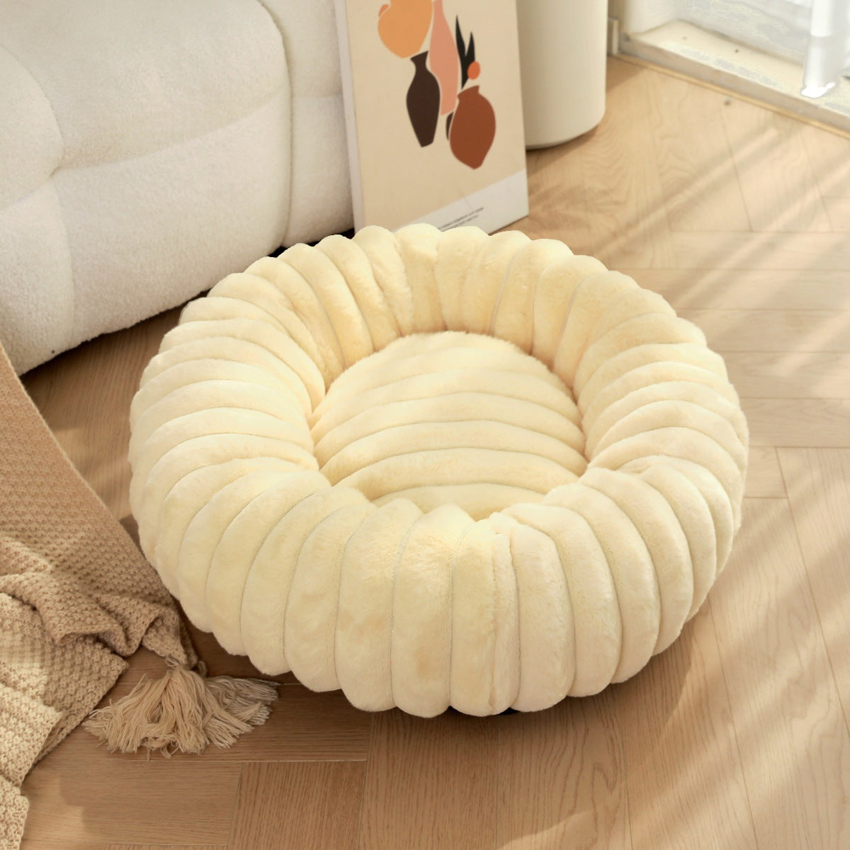 High Weight Straight Rabbit Plush Pet Bed
