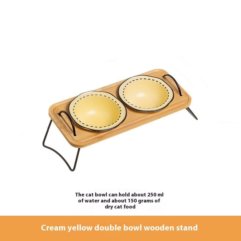 Pet Wooden Multi-functional Ceramic Rack