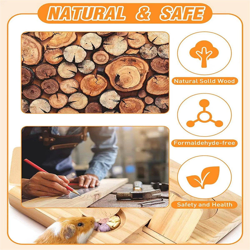 Wooden Hamster Feeding Snack Dispenser