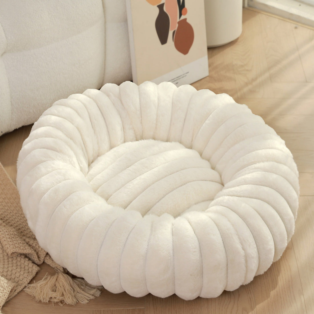 High Weight Straight Rabbit Plush Pet Bed