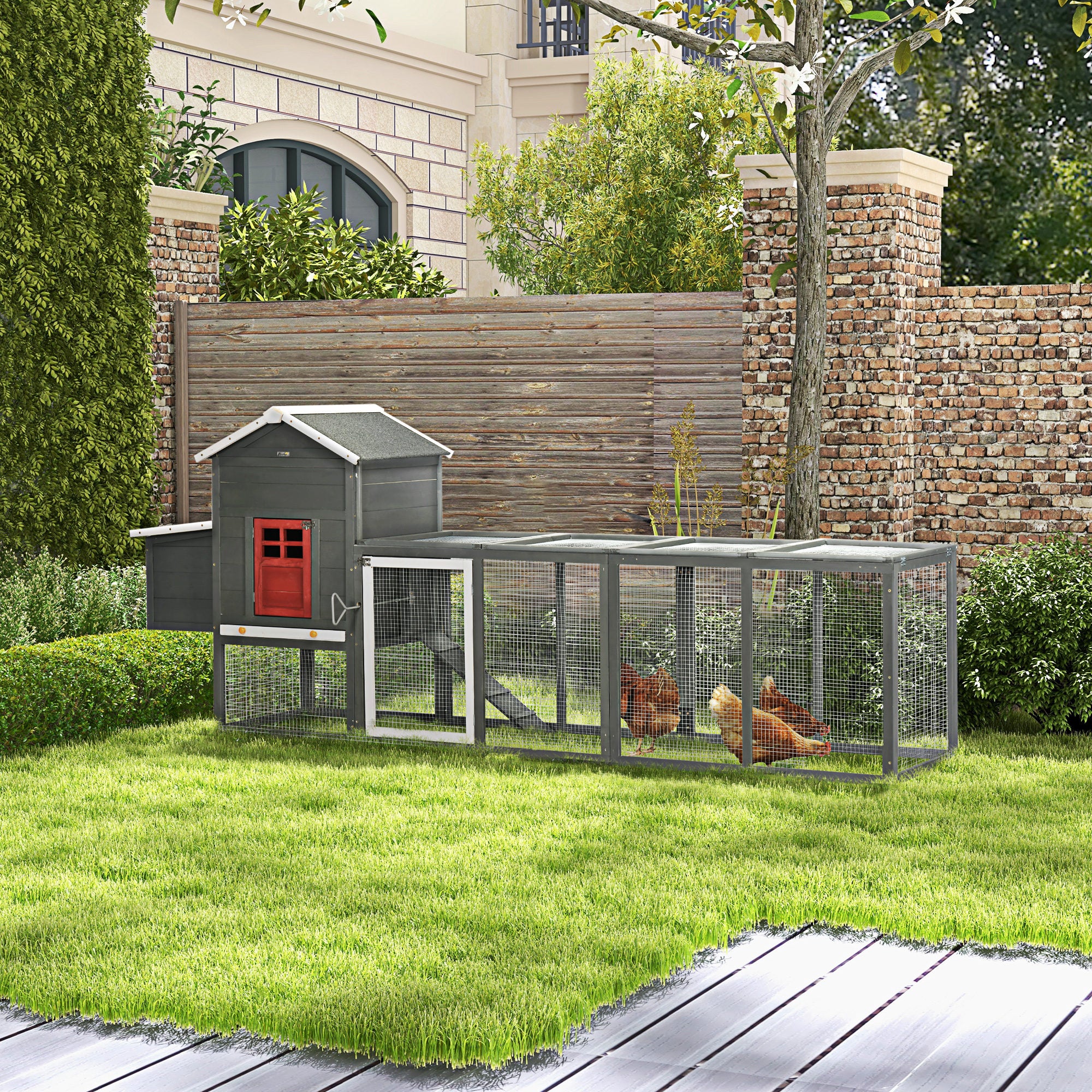 118" Extra Large Chicken Coop with Asphalt Roof
