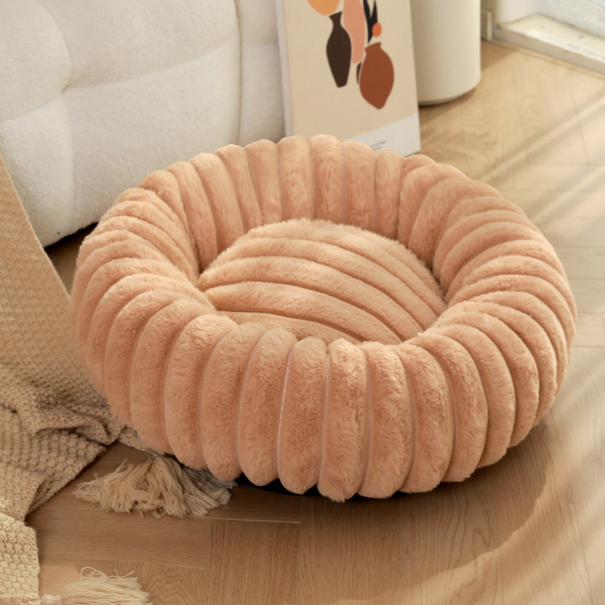 High Weight Straight Rabbit Plush Pet Bed