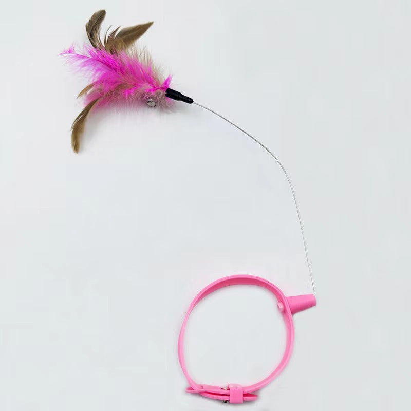 Adjustable Cat Feather Collar Toy