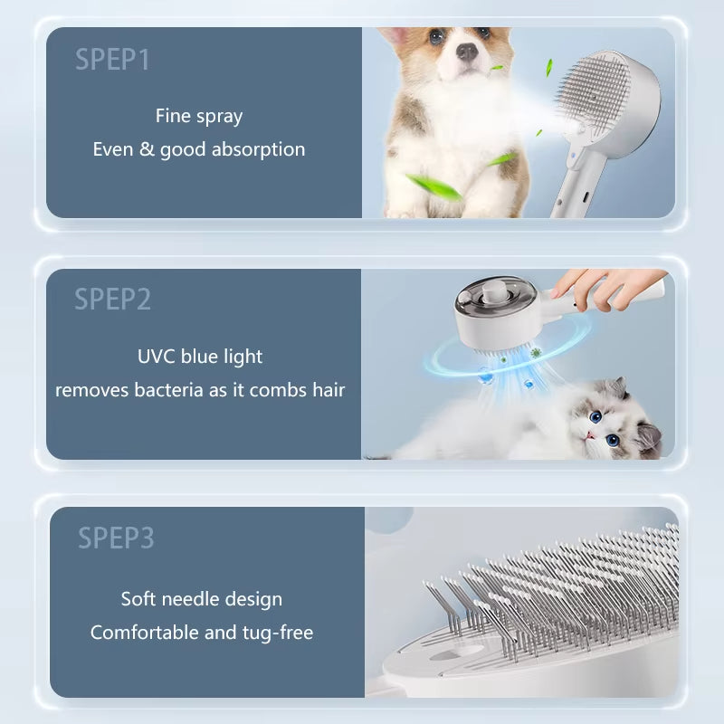 Cat Dog Steamy Grooming Brush