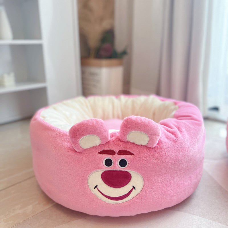 Universal Autumn And Winter Plush Pet Round Bed