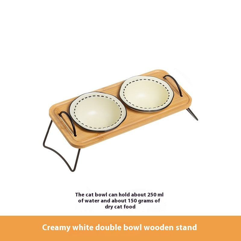 Pet Wooden Multi-functional Ceramic Rack