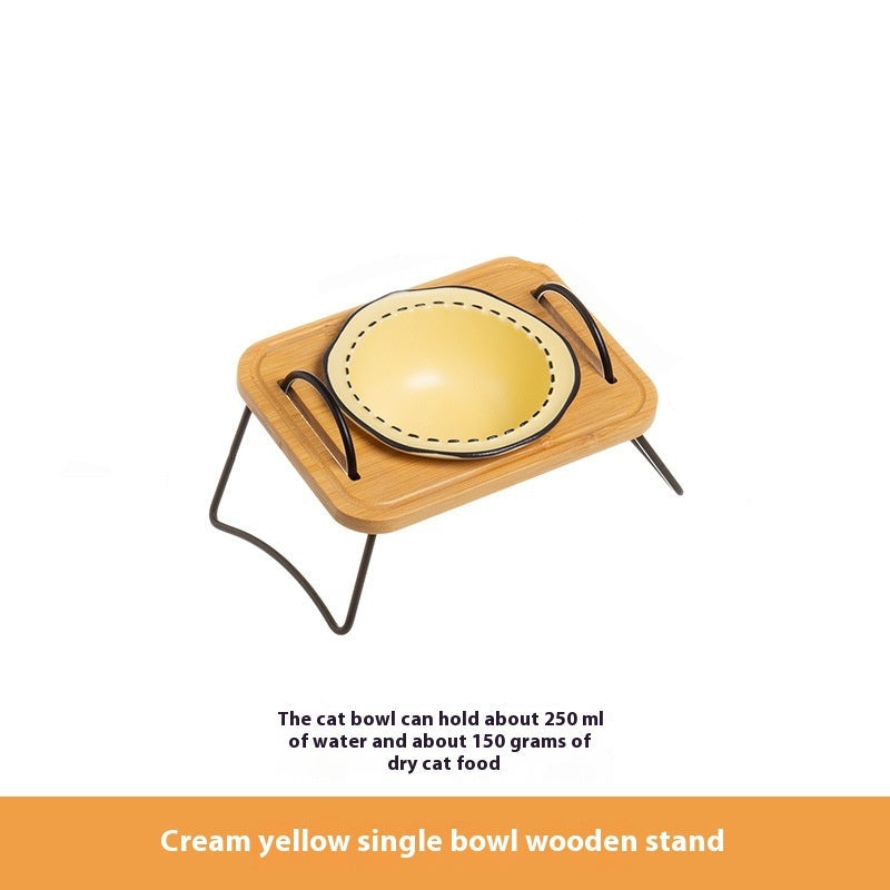Pet Wooden Multi-functional Ceramic Rack