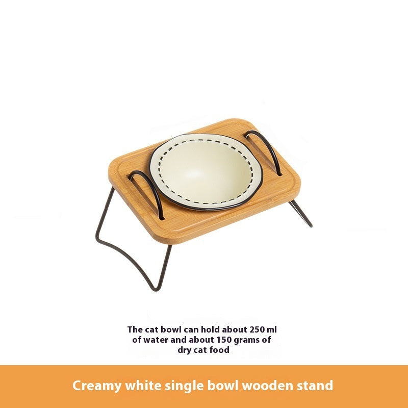 Pet Wooden Multi-functional Ceramic Rack