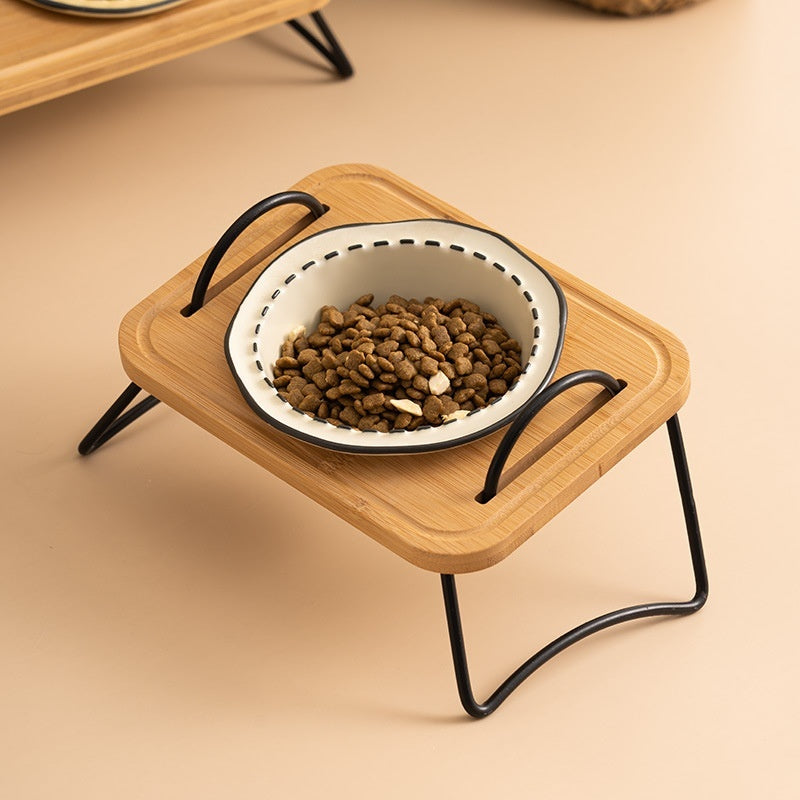 Pet Wooden Multi-functional Ceramic Rack