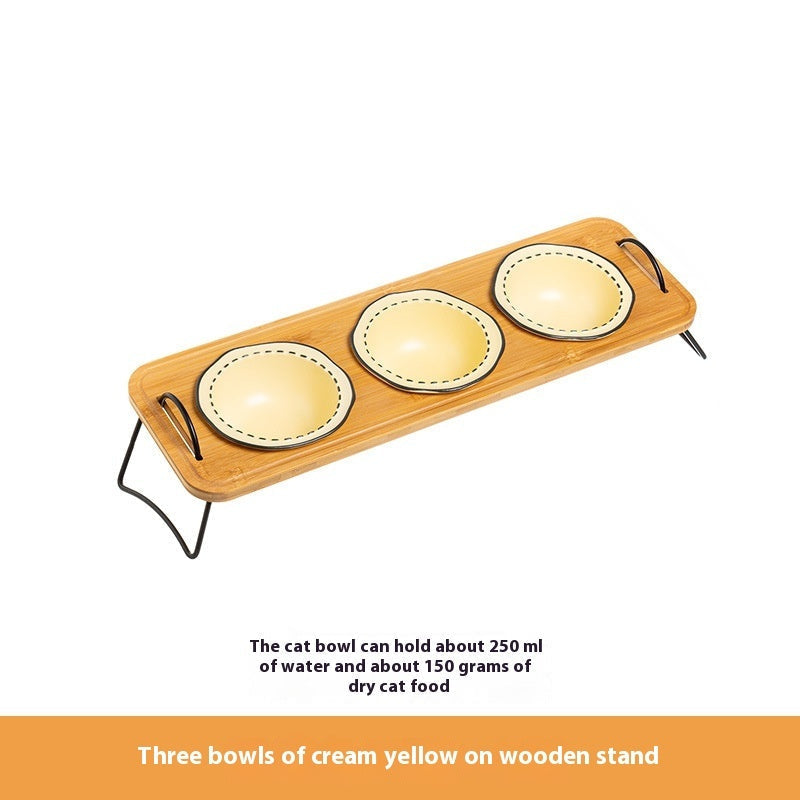 Pet Wooden Multi-functional Ceramic Rack