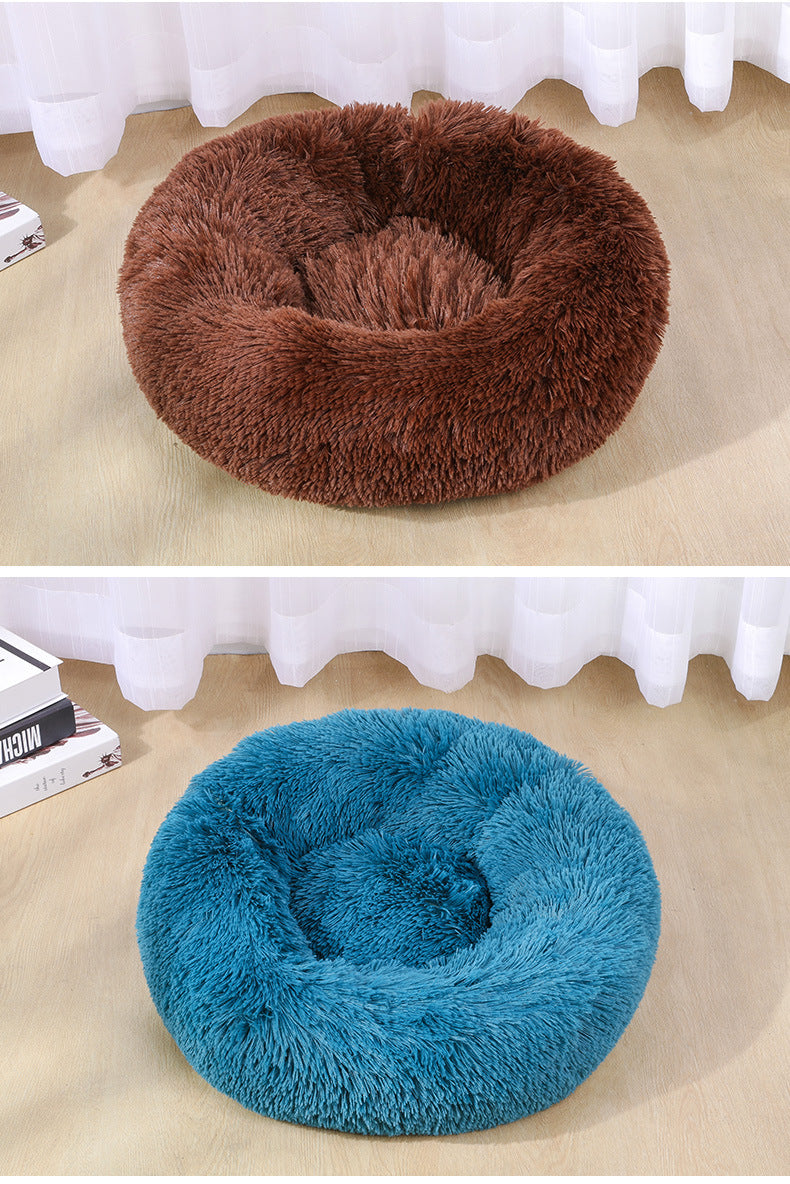 Large Warm Plush Round Pet Bed