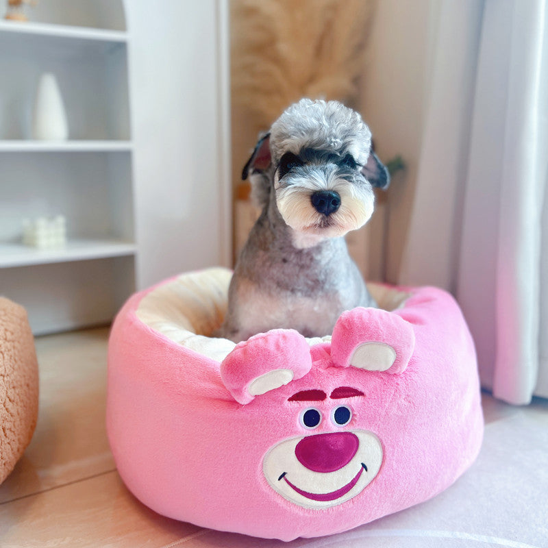 Universal Autumn And Winter Plush Pet Round Bed