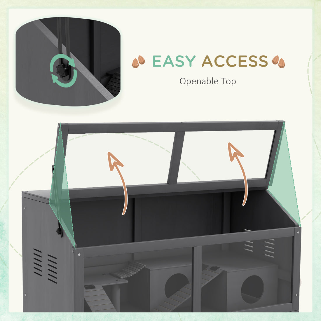 Rat Cage Hamster Cage Small Animal Playhouse for Gerbils with Suspension Bridge, Ladders, Openable Top Hut