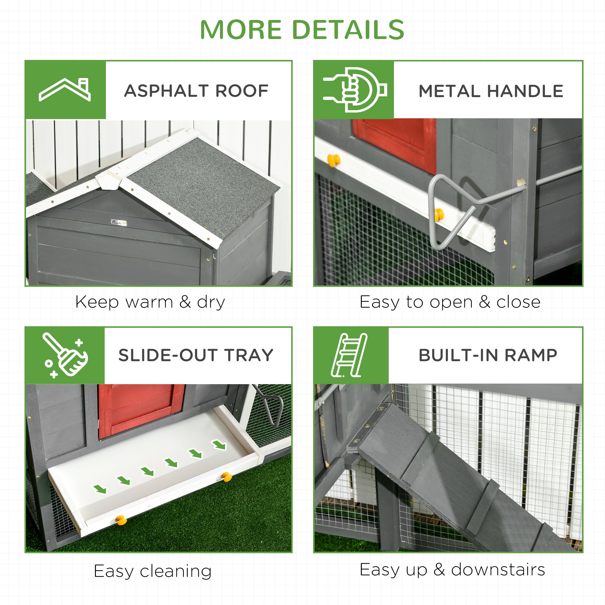 118" Extra Large Chicken Coop with Asphalt Roof
