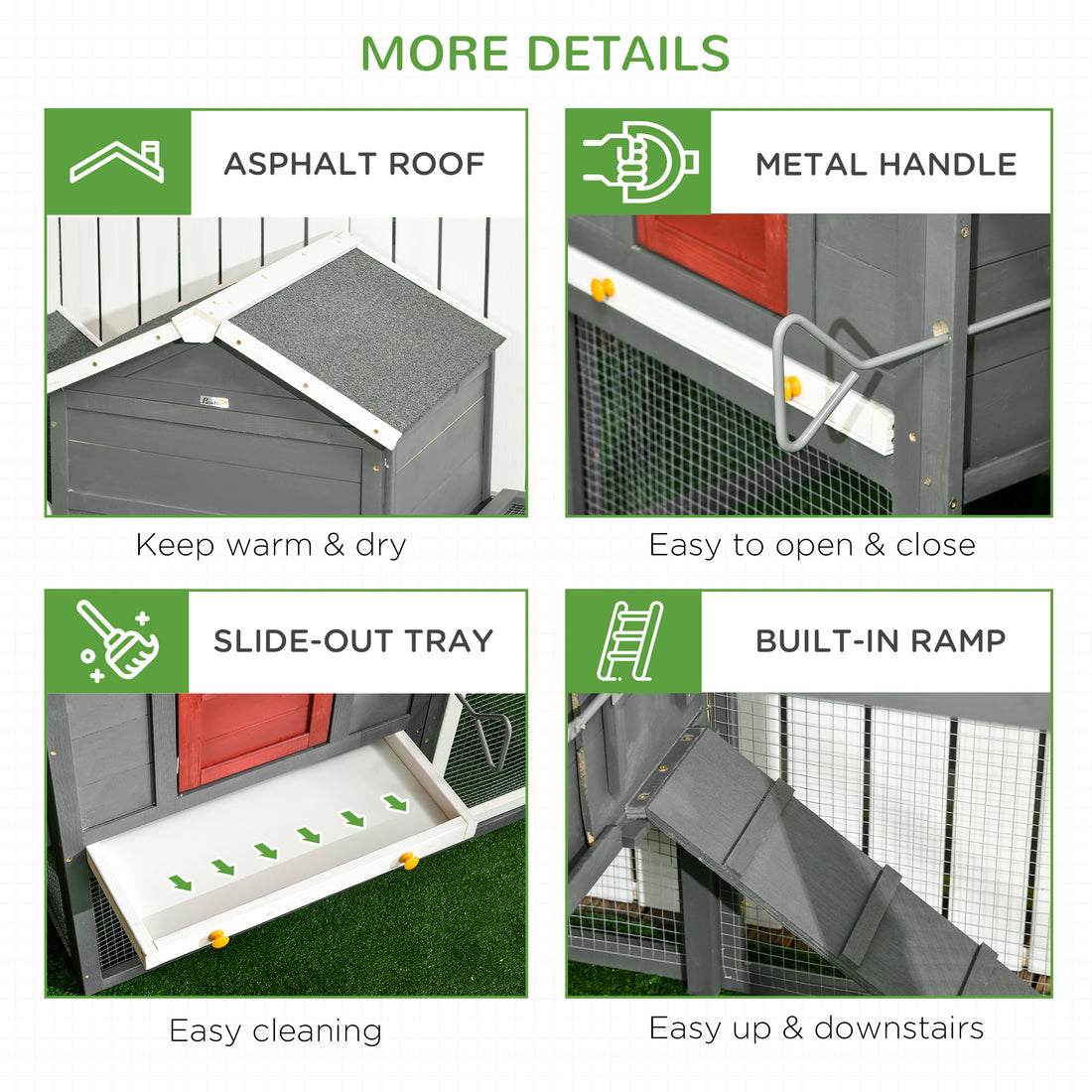 118" Extra Large Chicken Coop with Asphalt Roof