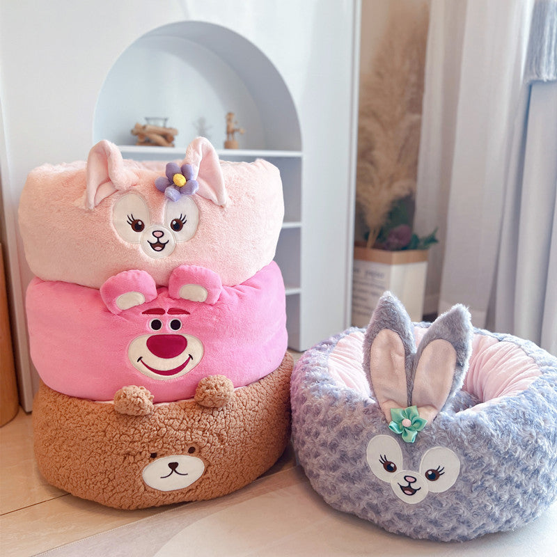 Universal Autumn And Winter Plush Pet Round Bed
