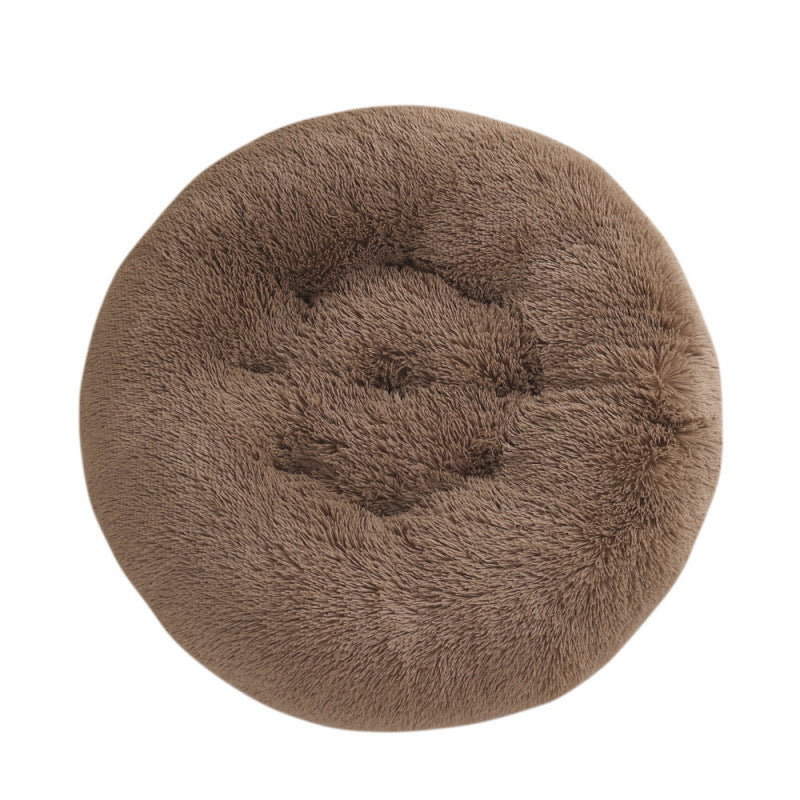 Round Plush Warm Sleep Dog Bed