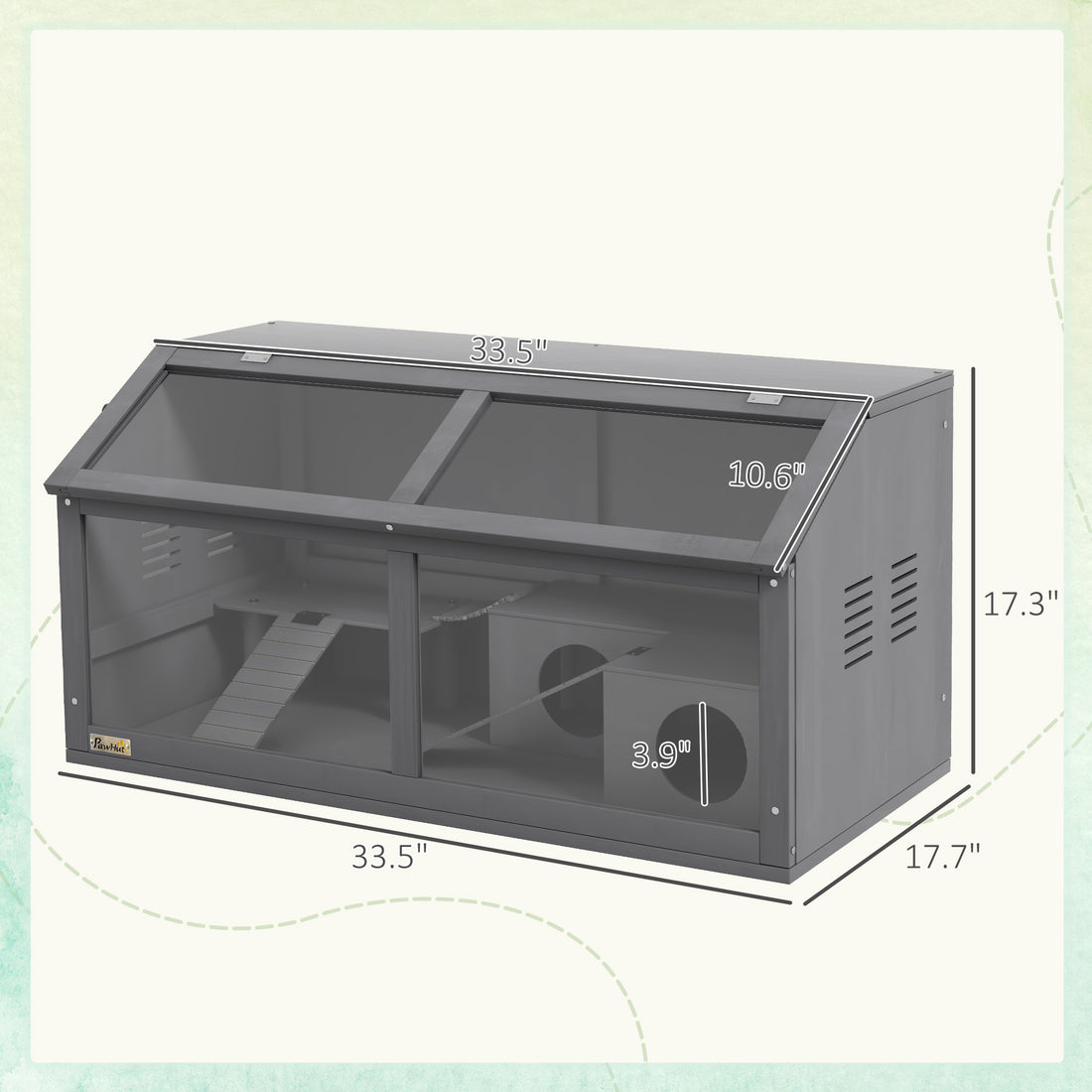 Rat Cage Hamster Cage Small Animal Playhouse for Gerbils with Suspension Bridge, Ladders, Openable Top Hut