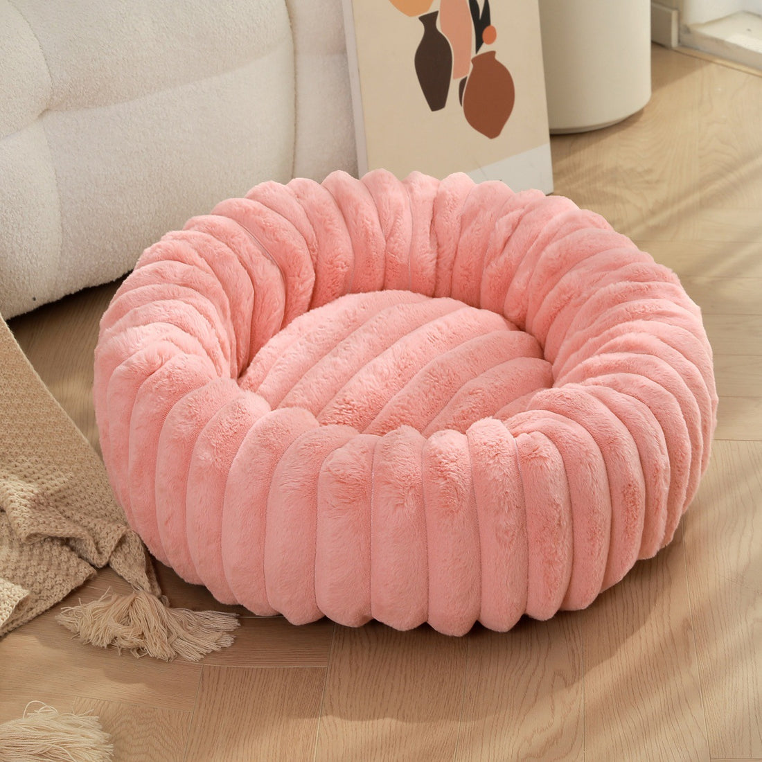 High Weight Straight Rabbit Plush Pet Bed