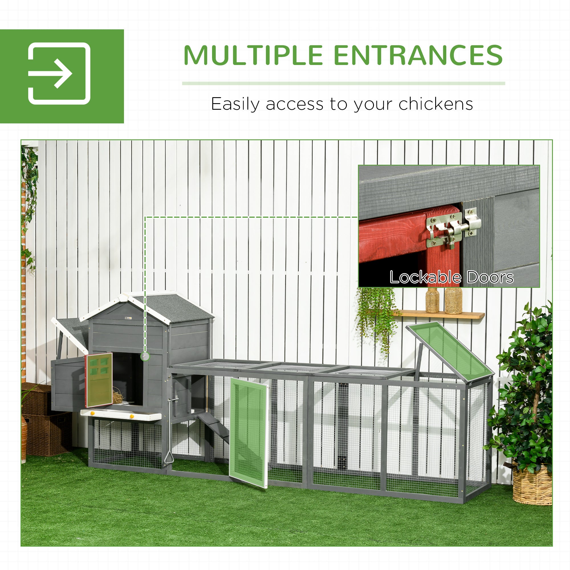 118" Extra Large Chicken Coop with Asphalt Roof