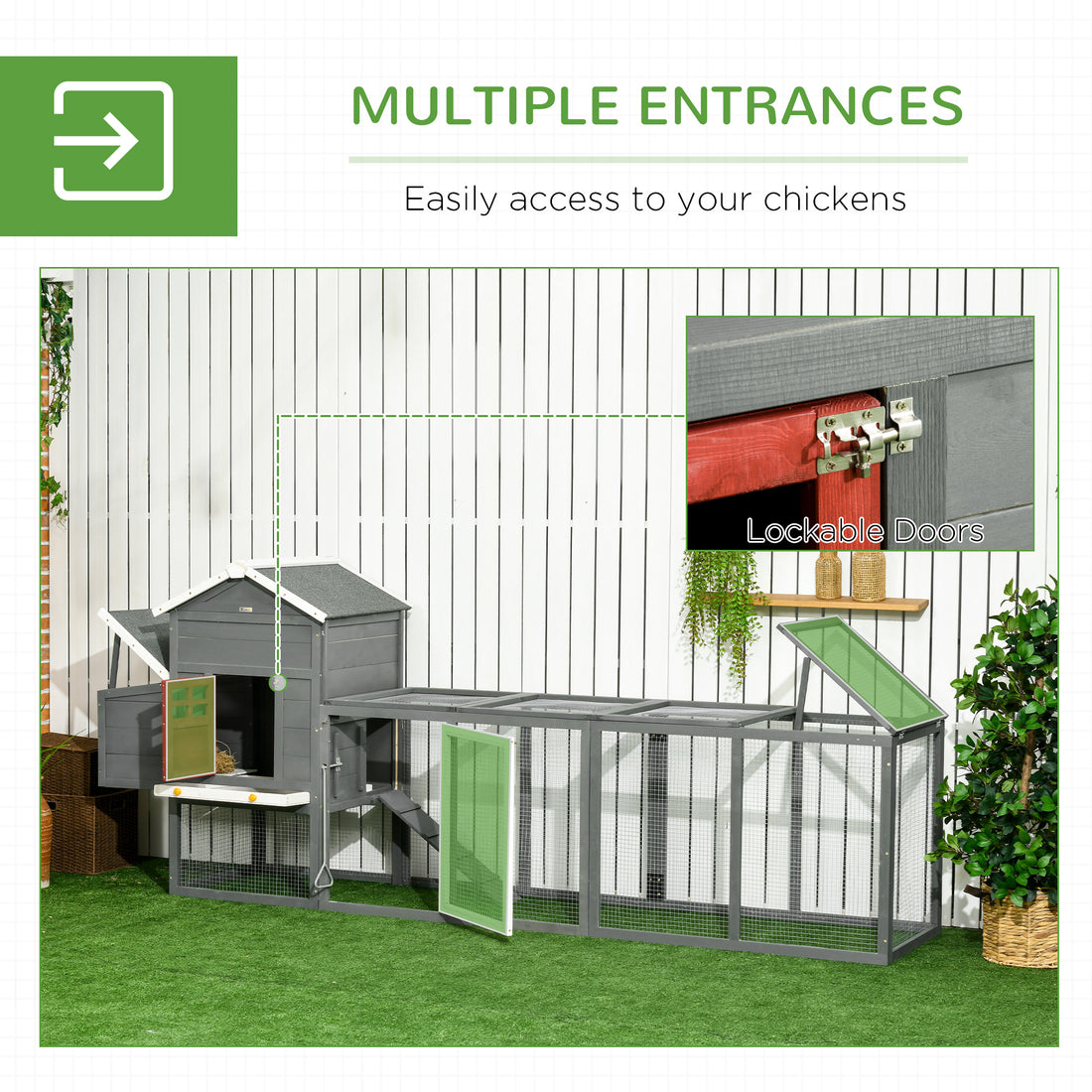 118" Extra Large Chicken Coop with Asphalt Roof