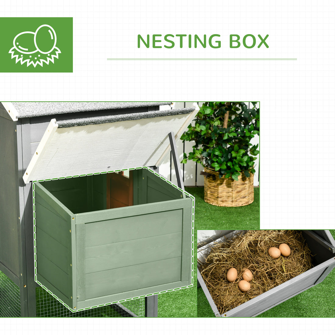 118" Extra Large Chicken Coop with Asphalt Roof