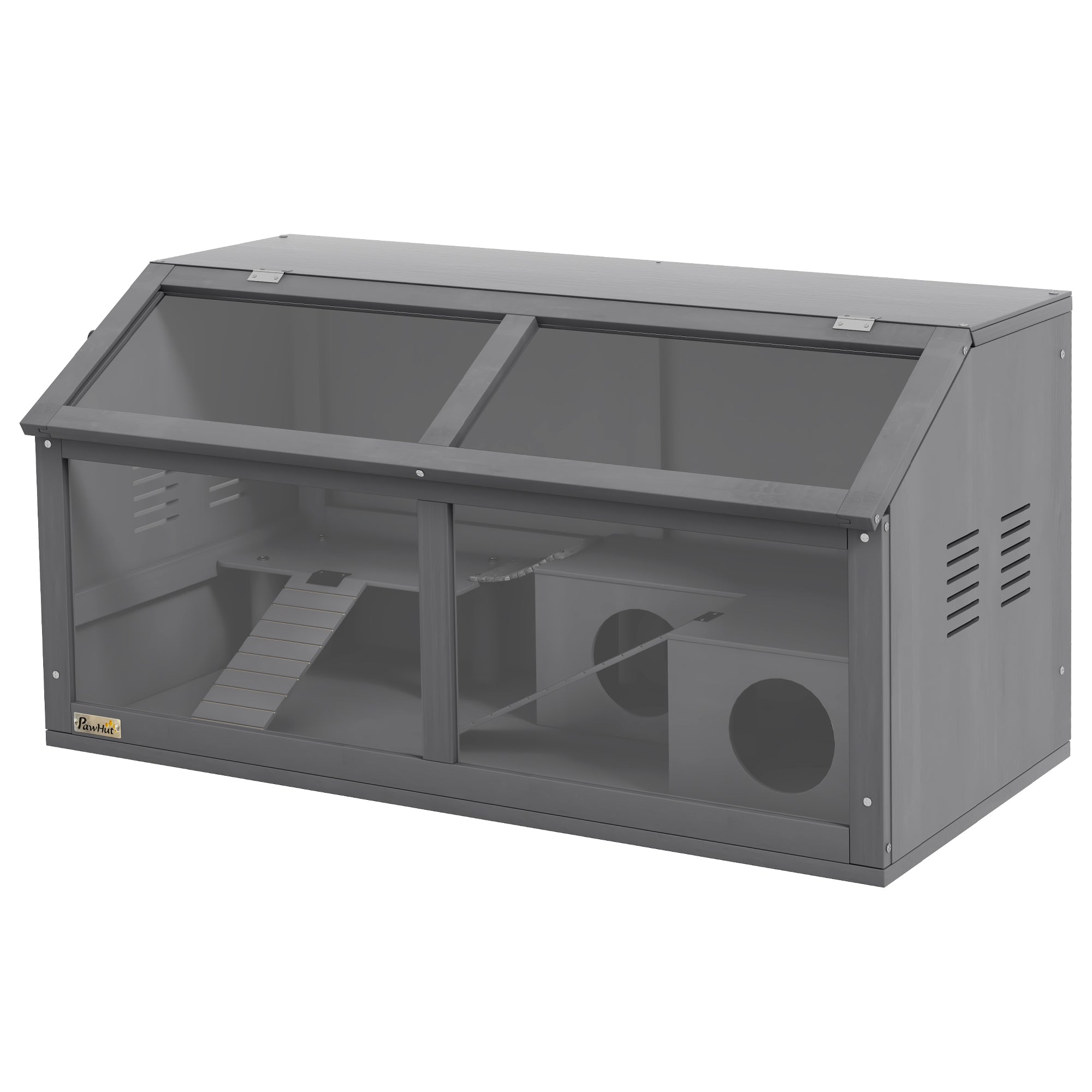 Rat Cage Hamster Cage Small Animal Playhouse for Gerbils with Suspension Bridge, Ladders, Openable Top Hut