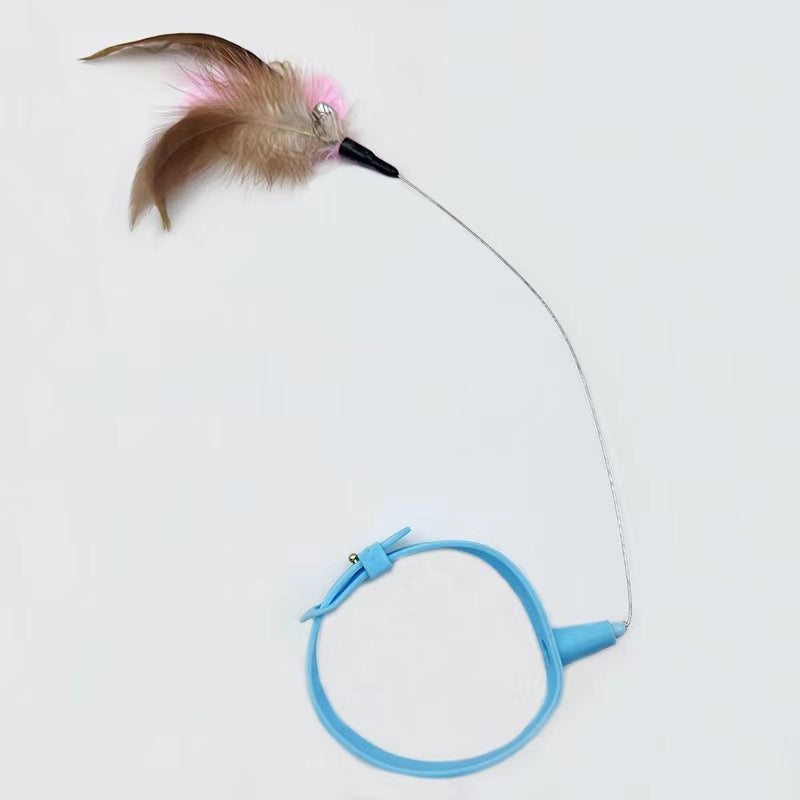 Adjustable Cat Feather Collar Toy