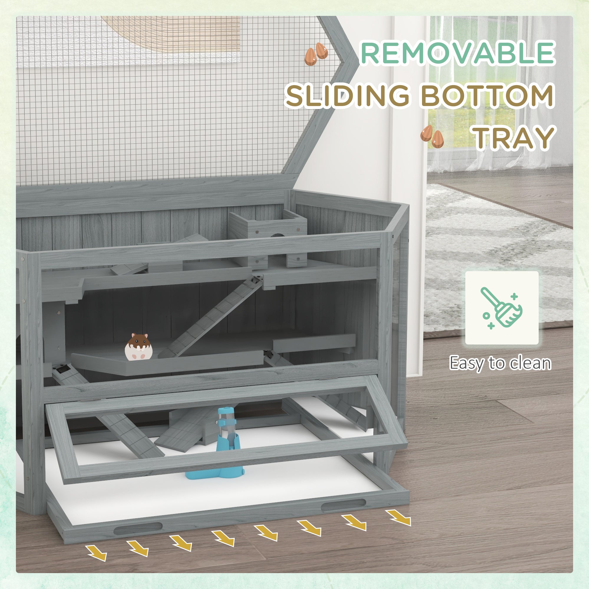 Large Hamster Cage Small Animal Exercise Play House 3 Tier with Tray