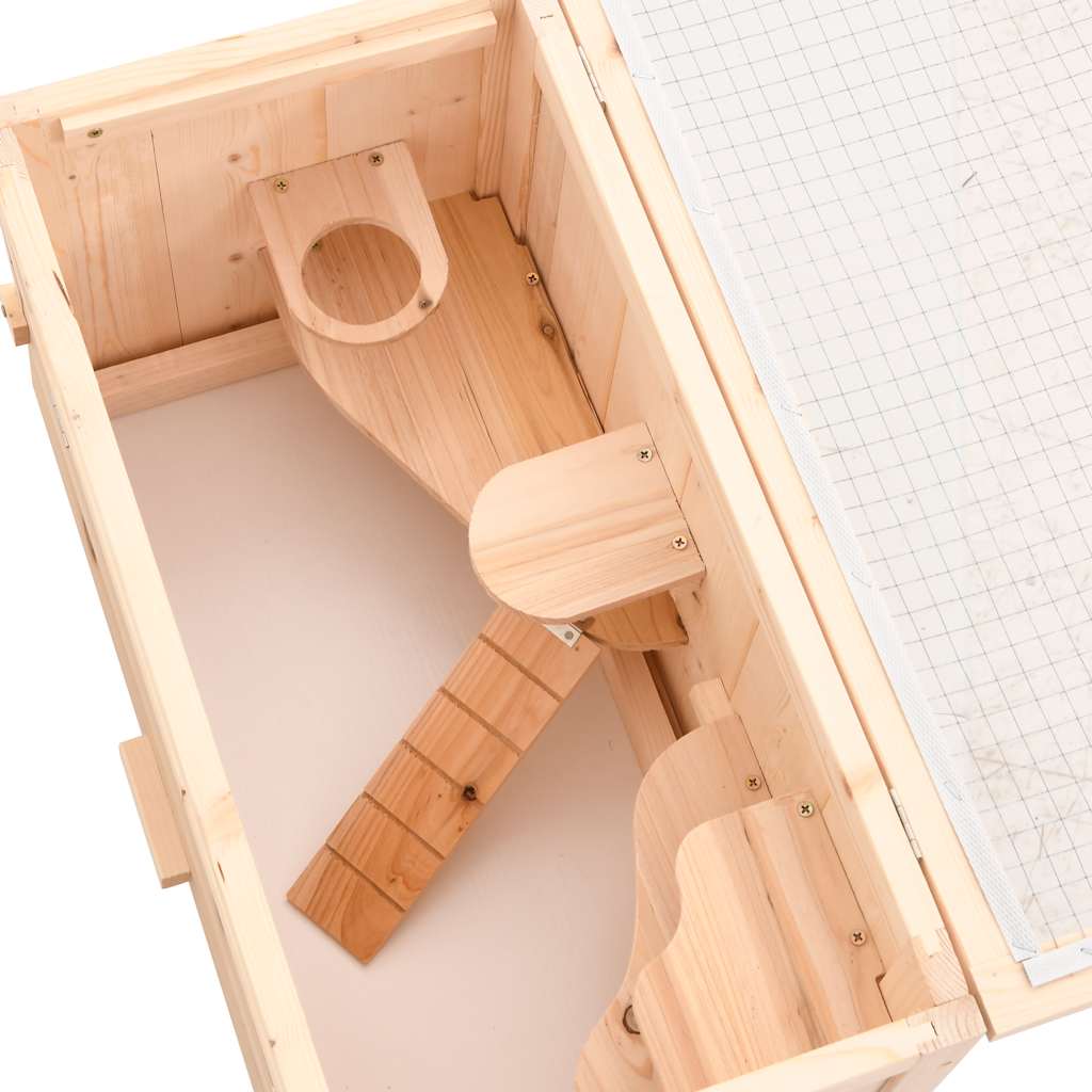 Hamster Cage 60x30x35 cm Solid Fir Wood