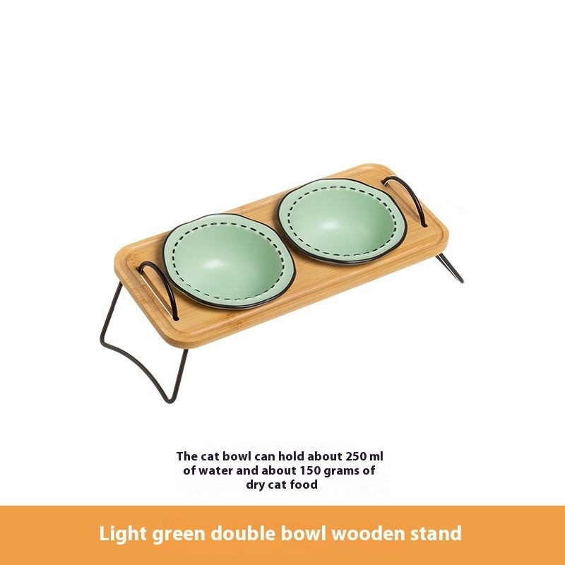 Pet Wooden Multi-functional Ceramic Rack