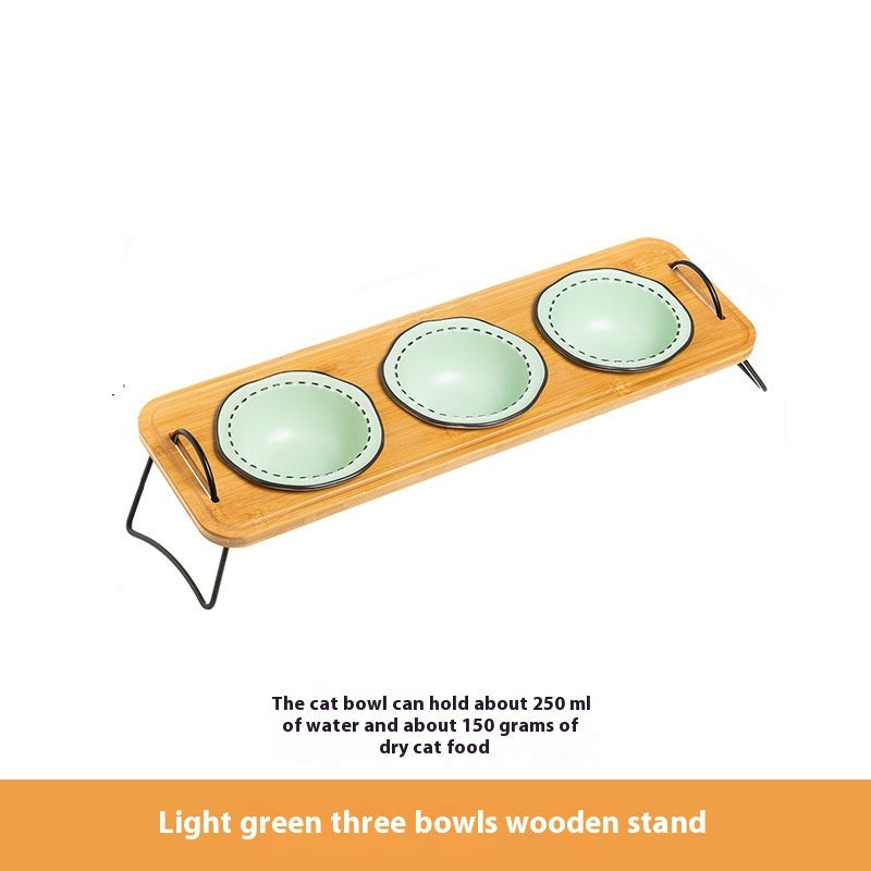 Pet Wooden Multi-functional Ceramic Rack