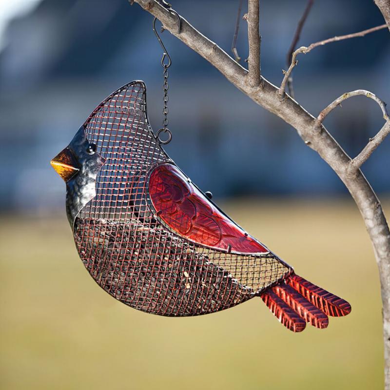 Snowman Bird Style Pendant Red Bird Feeder