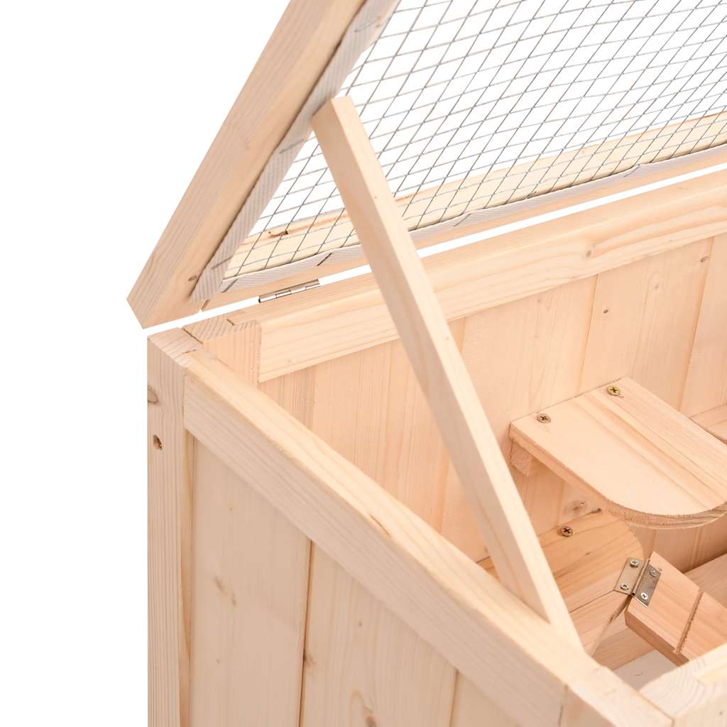 Hamster Cage 60x30x35 cm Solid Fir Wood